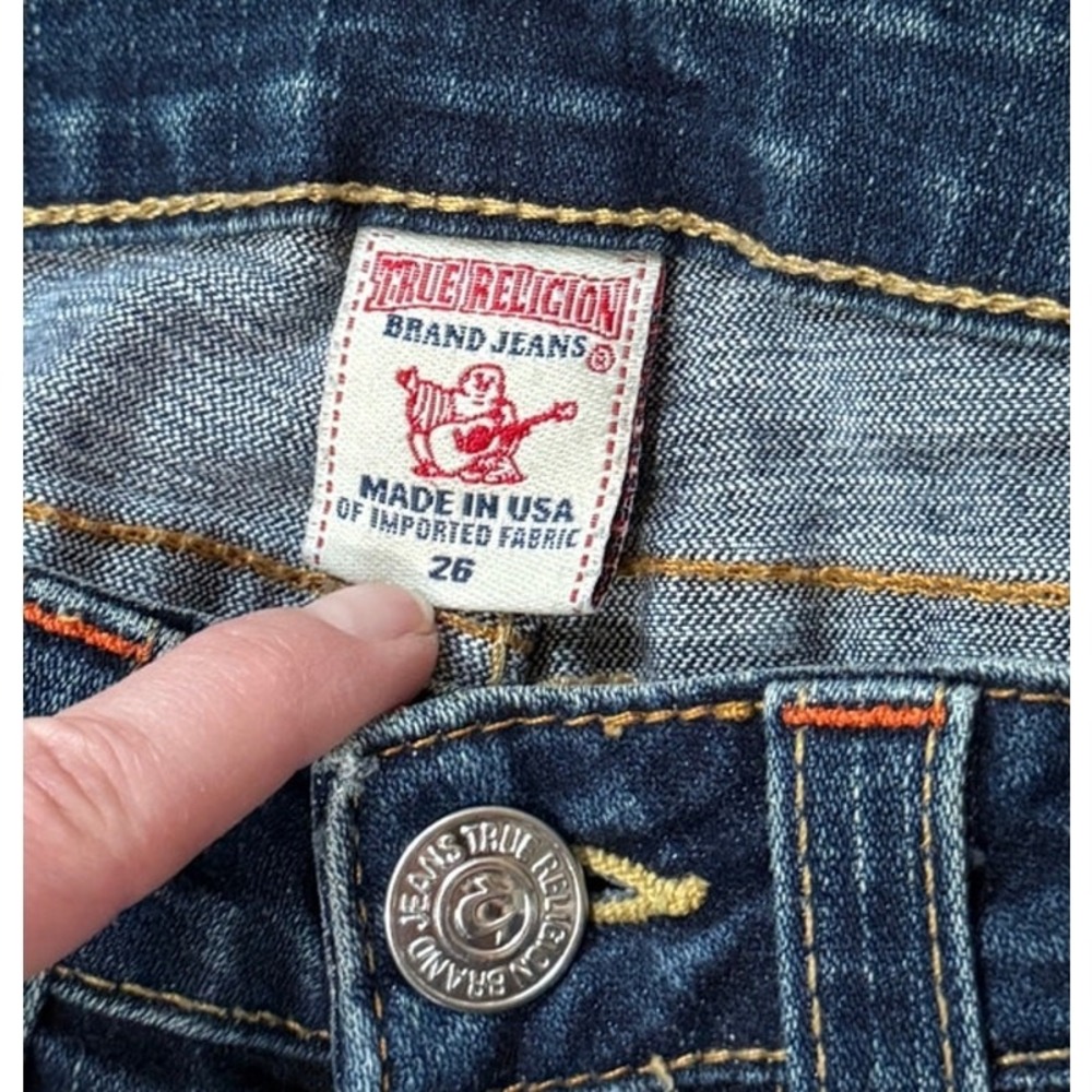 True Religion Stella Low Rise Skinny Jeans Medium Wash Blue Size 26 Made in USA - Picture 6 of 7